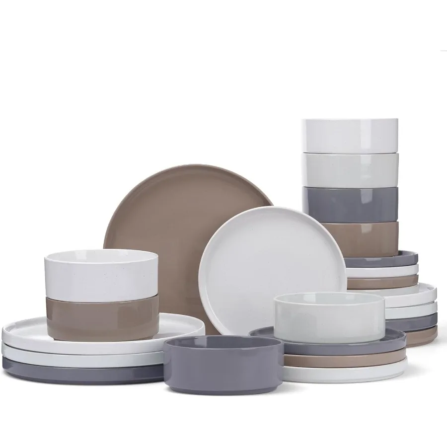 

Набор тарелок и мисок Nebula, набор столовой посуды из 24 разноцветных посуды