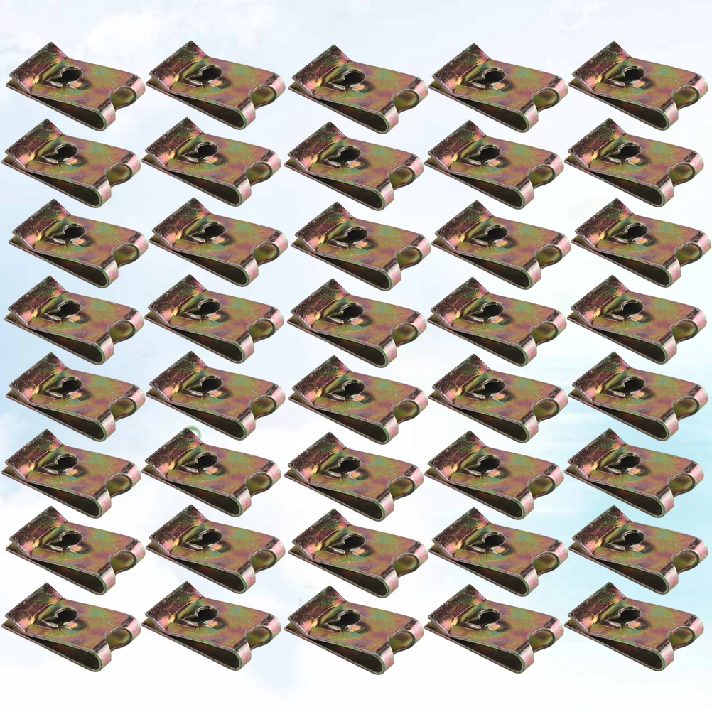 

50pcs U Nut Fasteners Manganese Steel Spire U Clip For Panel Bumper Fixing Motorcycle Wire Cable Mounting Engine Parts