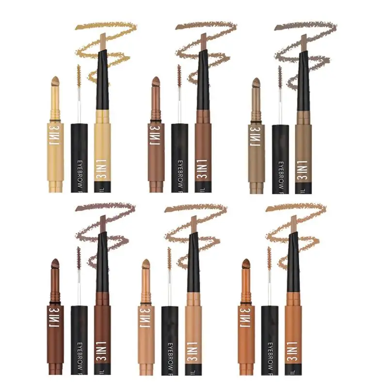 2 Head Eyebrow Pencil Long Lasting Waterproof 5 Colors Eye Brow Pen Ultra Fine Eyebrow Pencil Black Blonde Brown Eye Brow Makeup