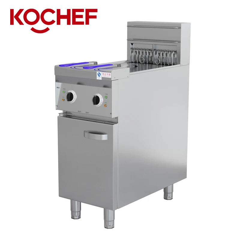 

Floor-standing Mechanical Double-tank Double-sieve Electric Fryer for Commercial Use - Ideal for Frying French Fries & Chicken