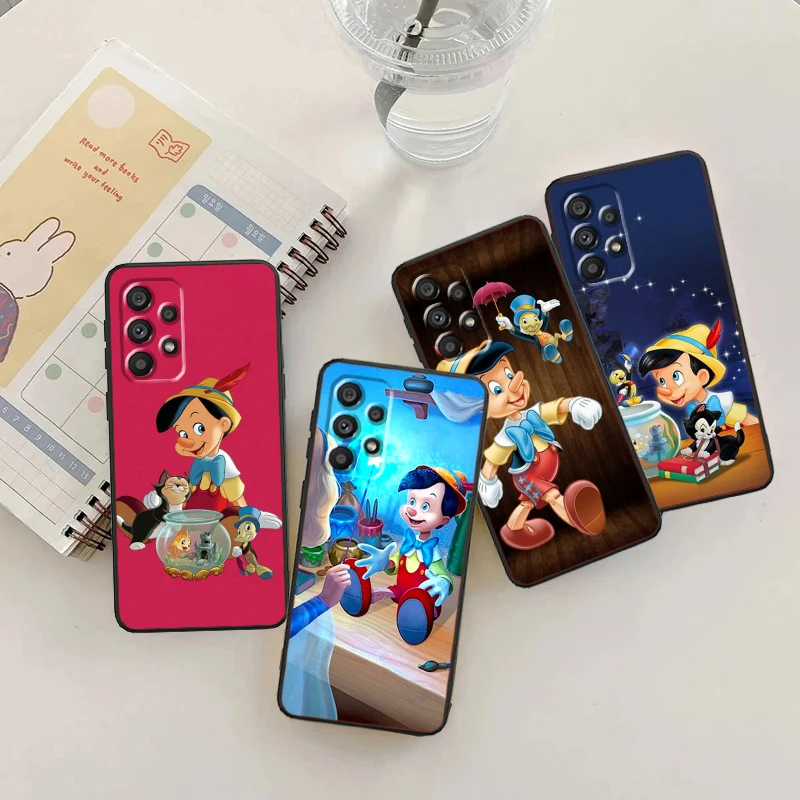 Disney Pinocchio Cute For Samsung Note 20 10 Ultra Plus A31 A14 A12 A34 A25 A04 A05 A15 A35 A24 5G Black Funda Phone Case