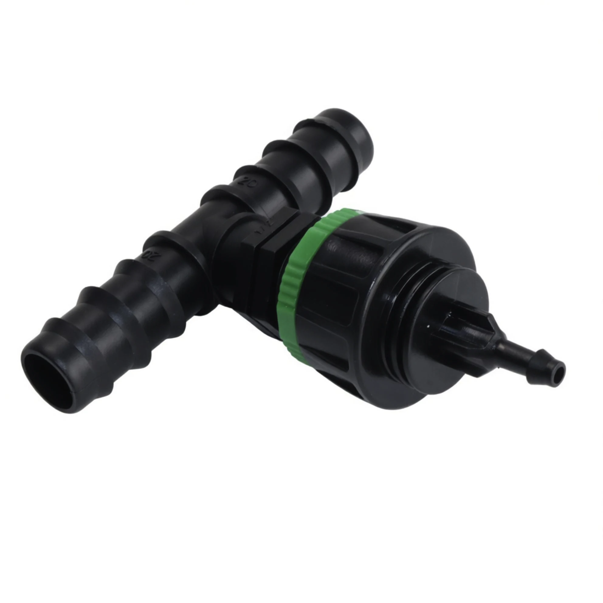 Car wash Plastic Bulkhead Tee Hose Barb with Gasket, Water Tank Panel Mount 3-way Connector, 20mm Barbed Irrigation Fitting