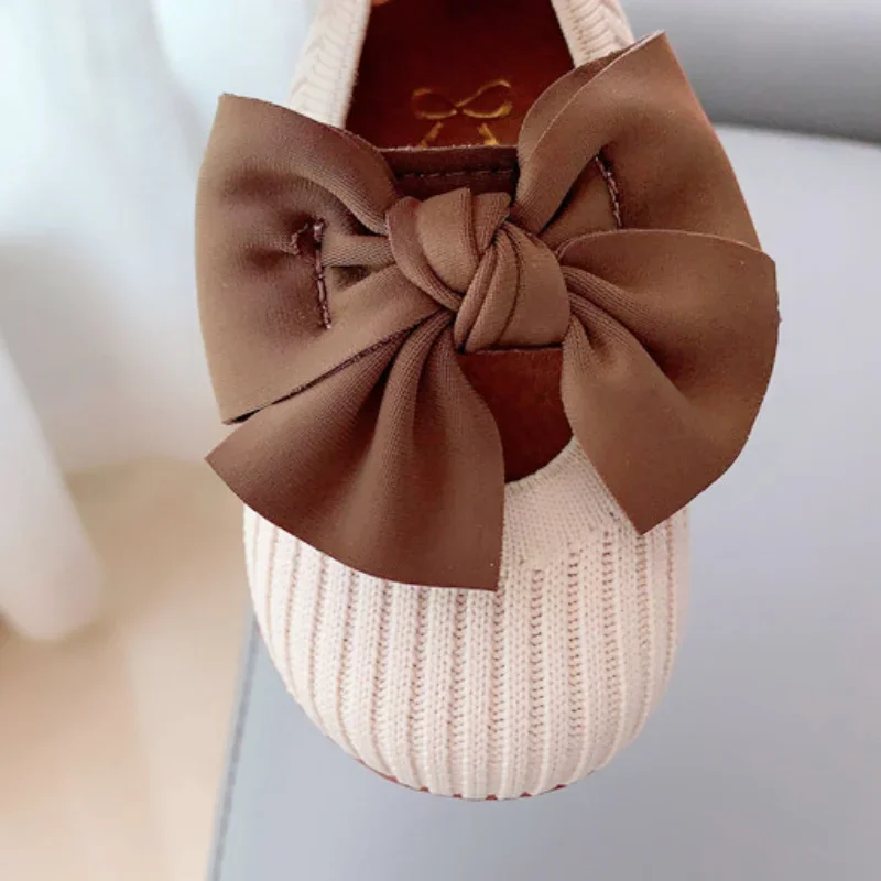 Spring Autumn Baby Girls Fashion Patent Leather Big Bow Princess Mary Janes Party Shoes Solid Color Student Flats Shoes