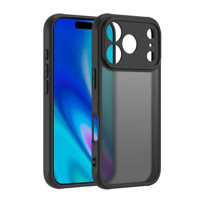 Luxuriöse, matte, klare Rüstung, stoßfeste Hülle für iPhone 17, Air 16E, 15, 14, 13, 12, 11, 16 Pro Max Plus, Silikon-Stoßstange, harte PC-Rückseite