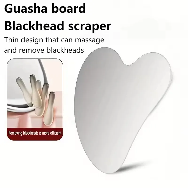 1/2Pcs Stainless Steel Facial Thin Gua Sha Tool Ergonomic Design for Improved Blood Circulation & Wrinkles Durable Skincare Tool