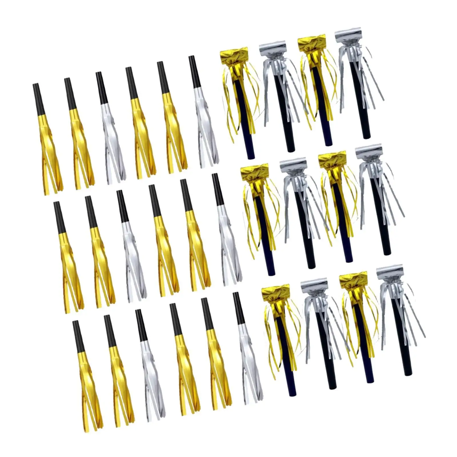 30Pcs Party Blowers,Birthday Horns Whistles,Glitter Metallic Noise Maker Party Noisemakers for Anniversary,Celebration