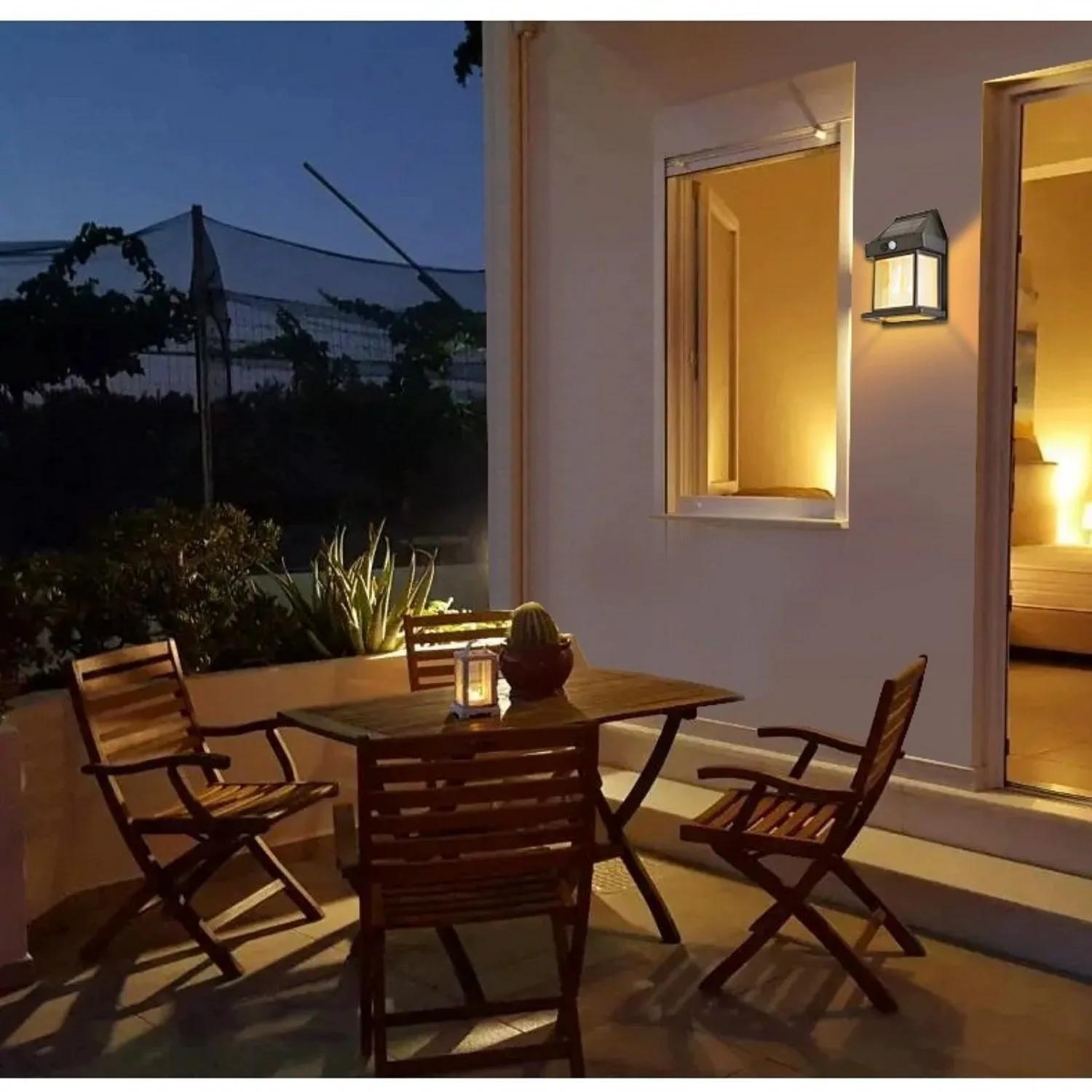 Outdoor Solar Tungsten Wall Light with Motion Sensor, IP65 Waterproof LED Safety Light for Patio/Deck/Porch/Barn/Balcony