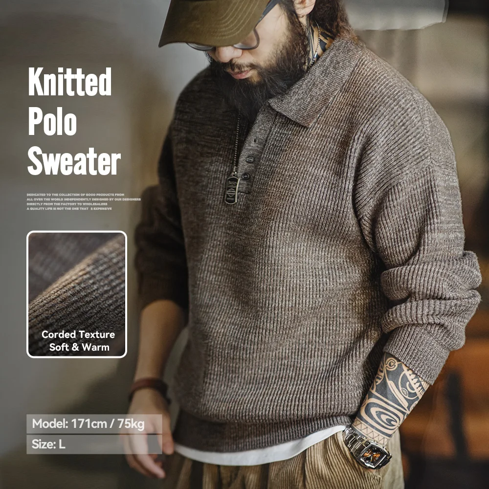 Вязаная рубашка-поло Maden в стиле ретро