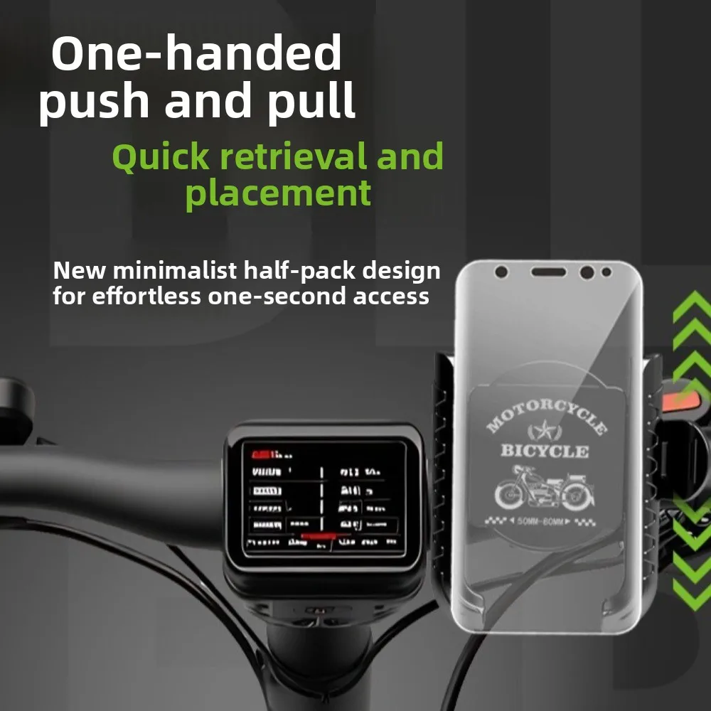 Handlebar/Rearview Mirror Mounted Phone Holder Universal Anti-Shake Cycling Holder with Shock Absorption Multifunctional