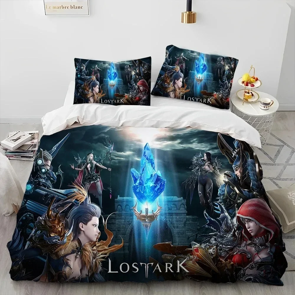 

3D Lost ARK Game Gamer Cartoon Comforter Bedding Set,Duvet Cover Bed Set Quilt Cover Pillowcase,king Queen Size Bedding Set Kids