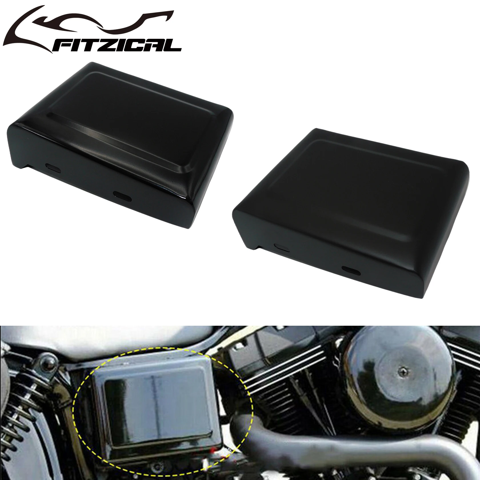 Motorcycle Gloss Black/Matte Black Battery Side Fairing Covers Cap Right Side For Harley Dyna Street Bob FXDB Low Rider FXDL FLD