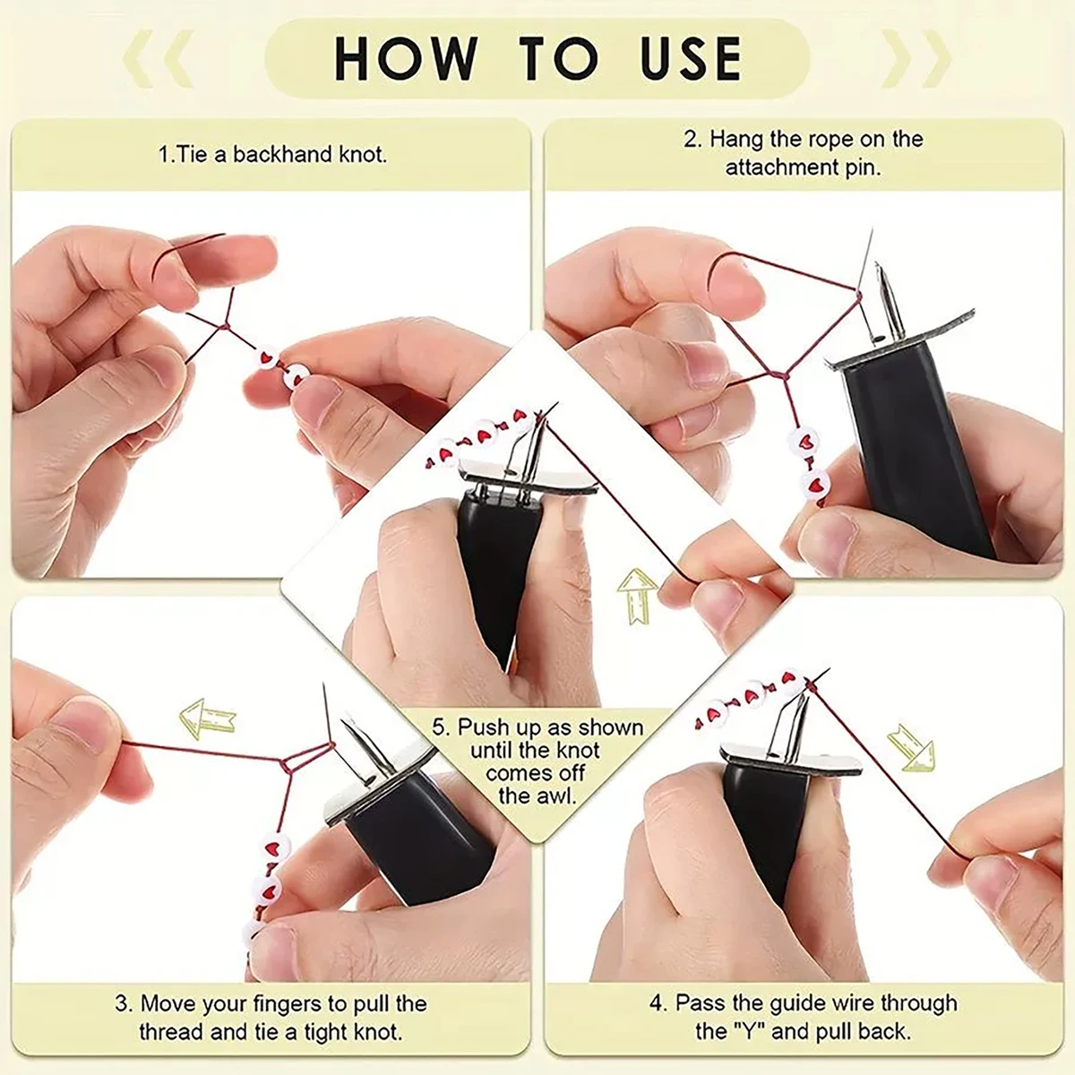 1-teiliges DIY-Werkzeug zur Schmuckherstellung – Perlenfädler, geeignet für Armbänder und Fadenhandwerk, aus Kunststoff – Detail 3