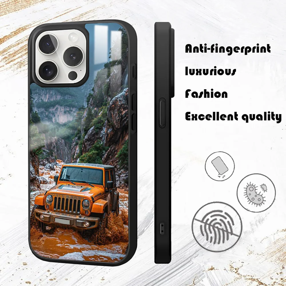 J-Jeeps off road SUV Phone Case For iPhone 16 15 14 13 12 11 Pro Max Plus Mini PC Mirror Fashion  phone case