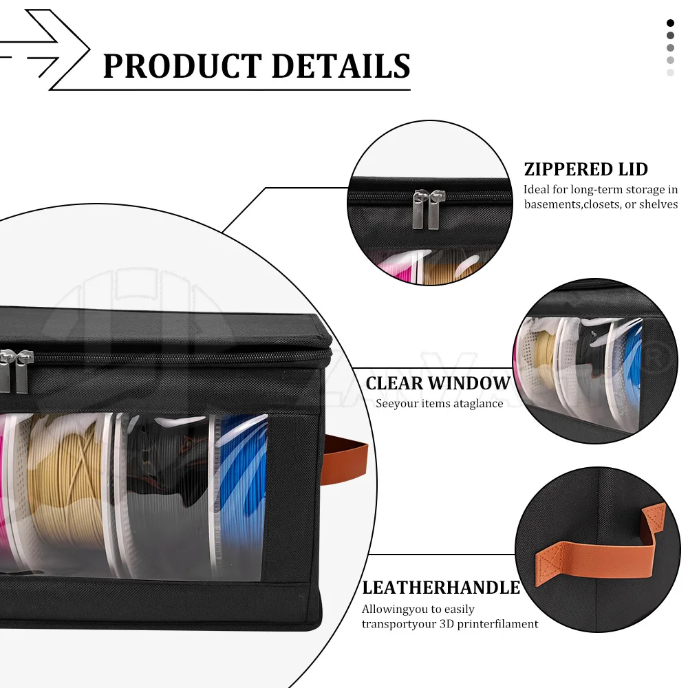 2.3D Printing Upgraded Filament Storage Bag Anti Oxidation Sealed Dust Cover Holder Pouch for Most 3D Printer Filament Spools