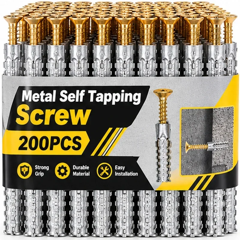 Serrated Expansion Screws Metal Self Tapping Screw Tube Drilling Plug Serrated Thorny Wall Anchor Expansion Bolt Screw Fastener