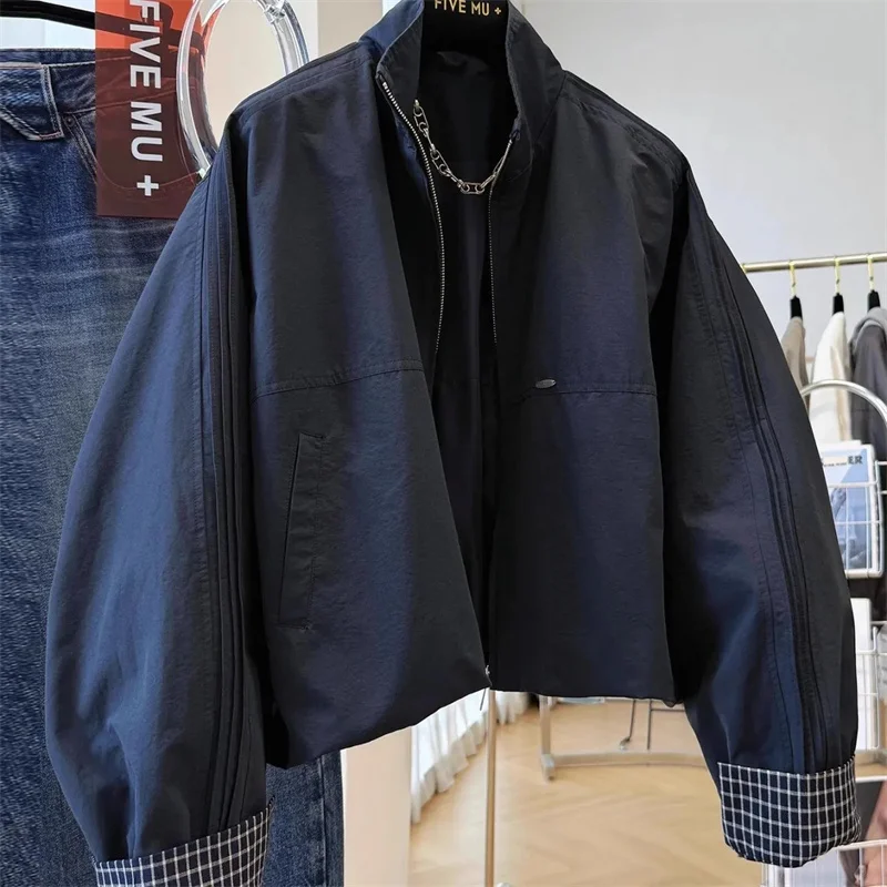 موضة الخريف خندق معطف المرأة شيك فضفاض عادية كل مباراة معطف قصير المرأة طويلة الأكمام سترة واقية السيدات ملابس خارجية #3