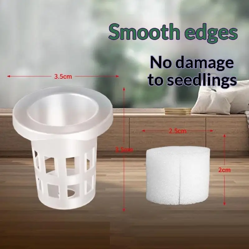 10/30/50 Sets Hydroponic Seedling Basket Kit Square Sponges Seed Stabilization Prevent Drifting Gift