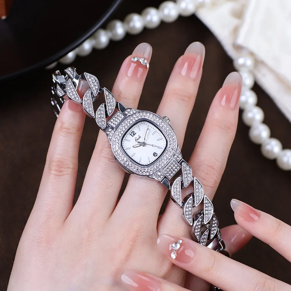 

UTHAI CQ508 52103 Легкий роскошный изысканный браслет с бриллиантами, женские часы, модные трендовые сверкающие звездные кварцевые часы