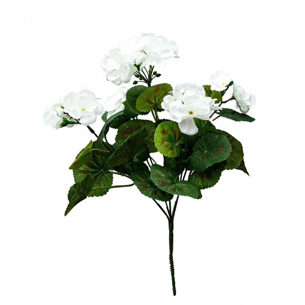 2/4 Stück 12,6 Zoll Künstliche Pflanze Seiden-Begonien-Blume Geranien UV-Beständig Vliesstoff Kunstblumen für Garten Bonsai Blumendekoration – Detail 18