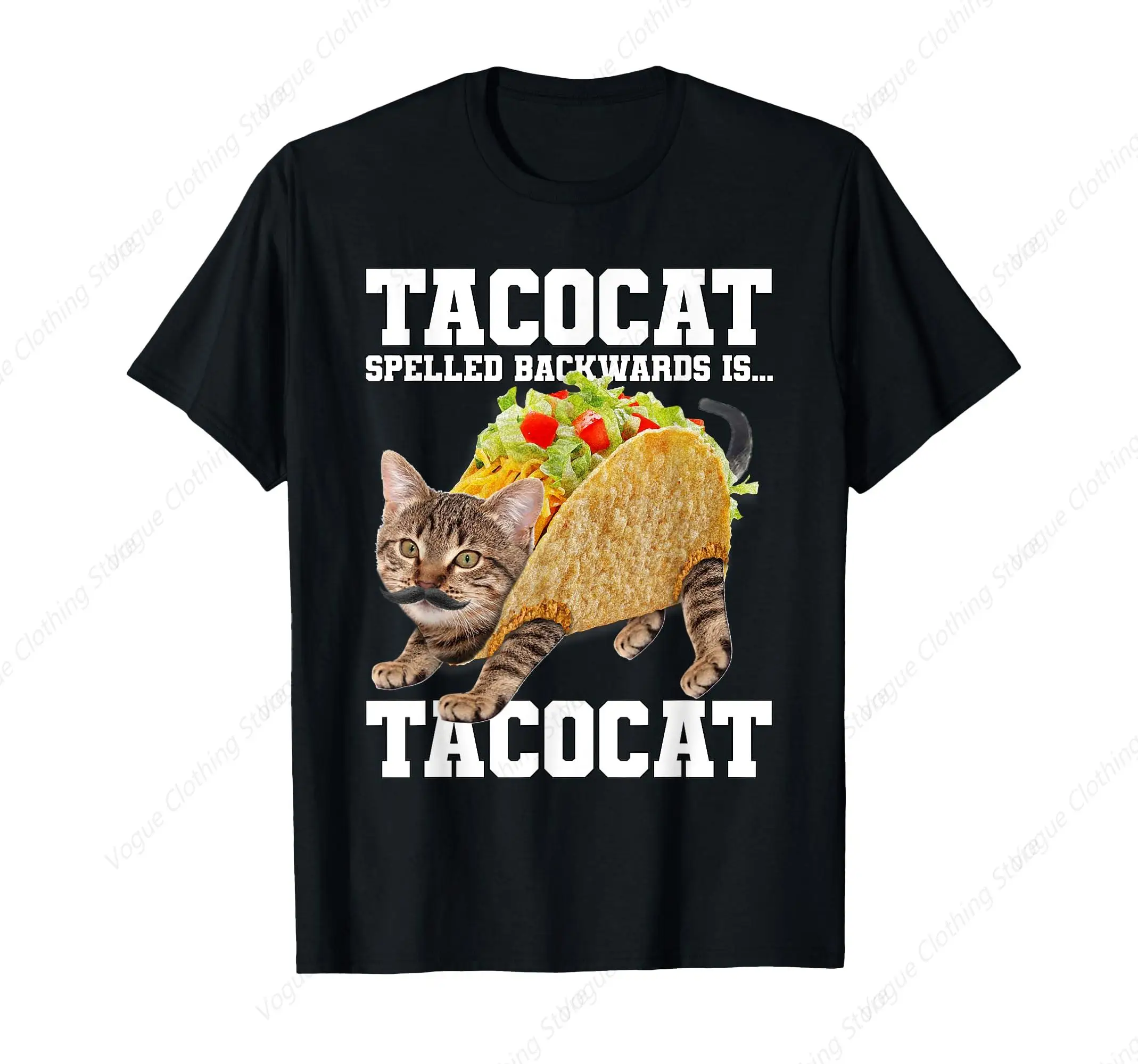 Taco Cat Spelled Backwards is Tacocat Meme Silly Cat Lover T-Shirt