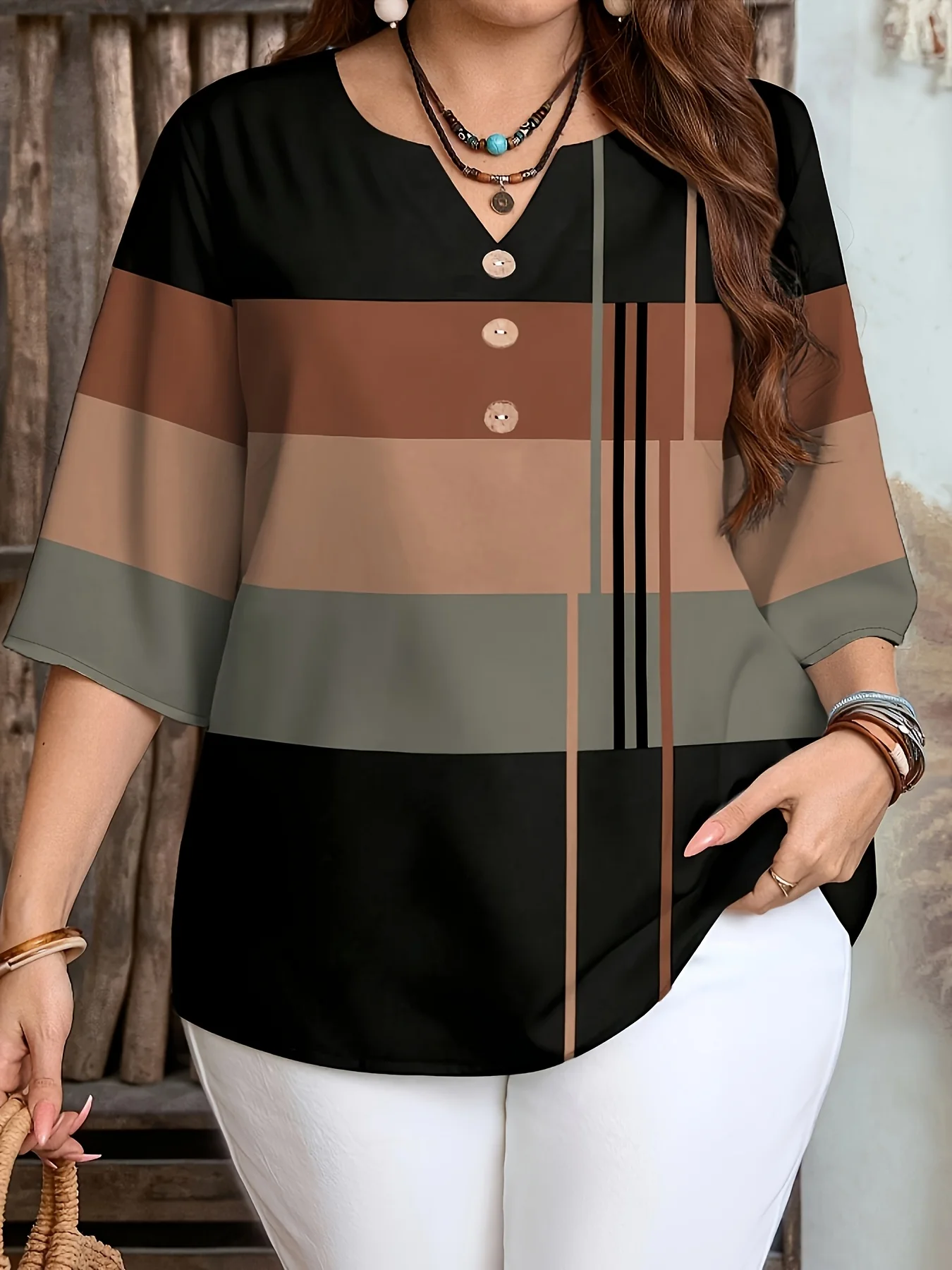 Camicie Plus Size da Donna con Stampa a Quadri, Casual ed Eleganti, per Primavera ed Estate