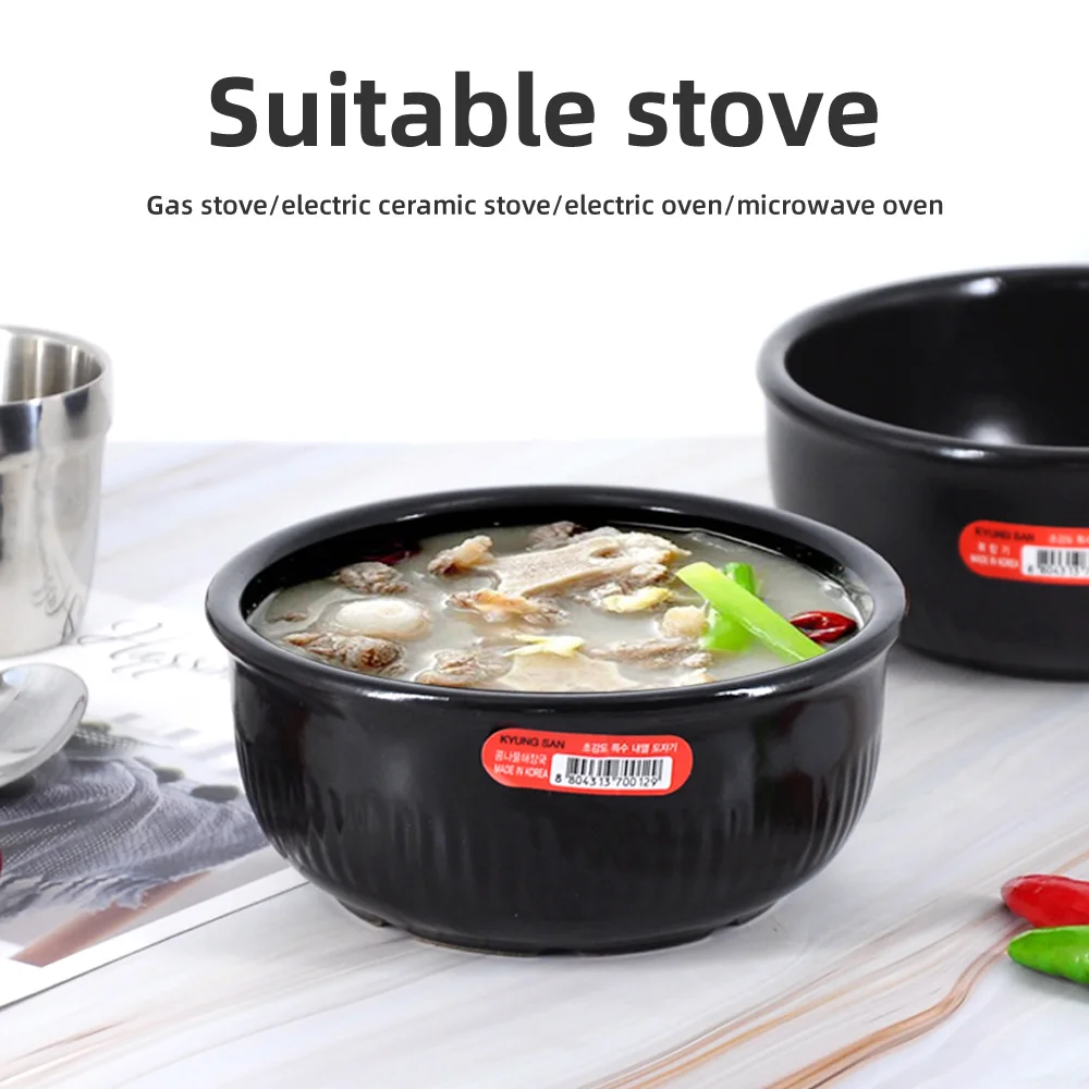 NEW Classic Korean stone pot Cuisine Sets Dolsot Stone Bowl Pot for Bibimbap Ceramic Soup Ramen Bowls Oxtail Soup Pot