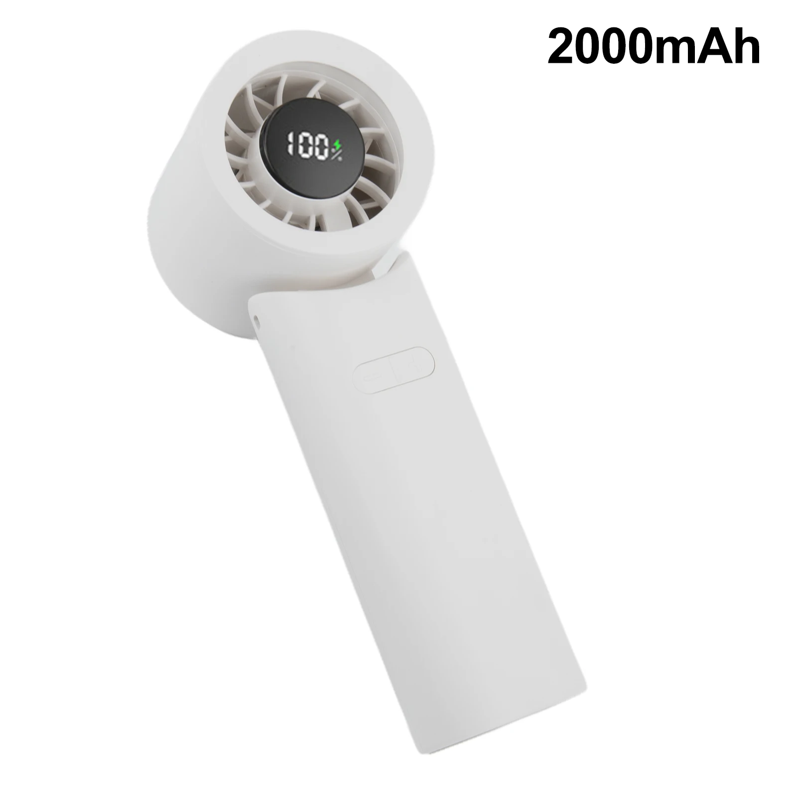 Led Display Handheld Cooling Fan Foldable Fan White 100-Speed Fan Stepless Wind Adjustment Compact Storage Customizable Airflow