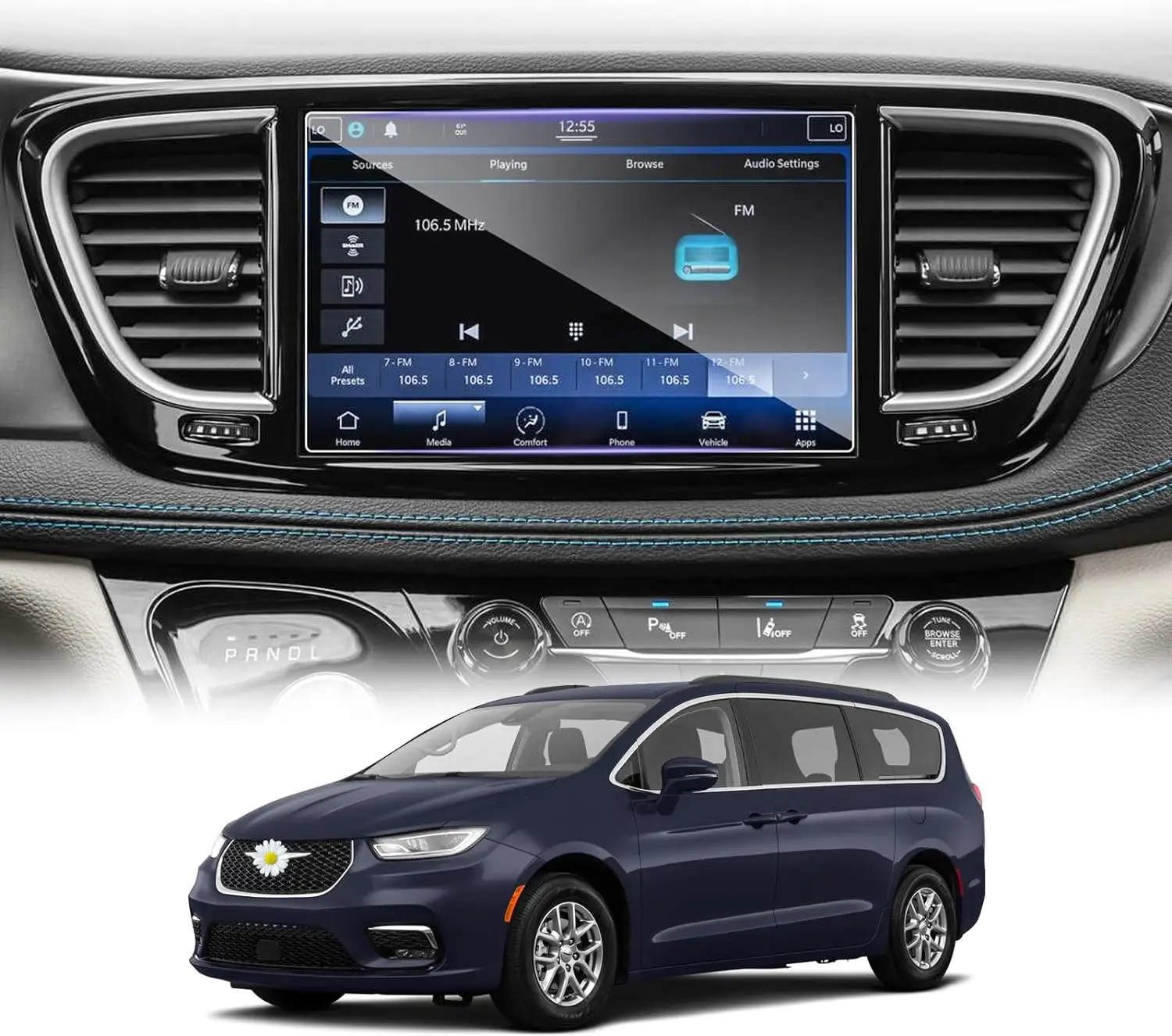 For 2017-2023 Chrysler Pacifica 10.1INCH LCD gps Navigation Tempered glass Screen film protector
