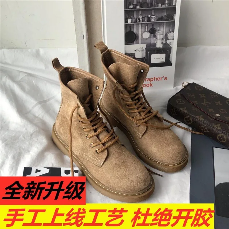 

Women Martin Boots British Style Retro High Top Ankle Boots Fashionable Korean Version Shoes 2024 Winter Autumn Students Boots