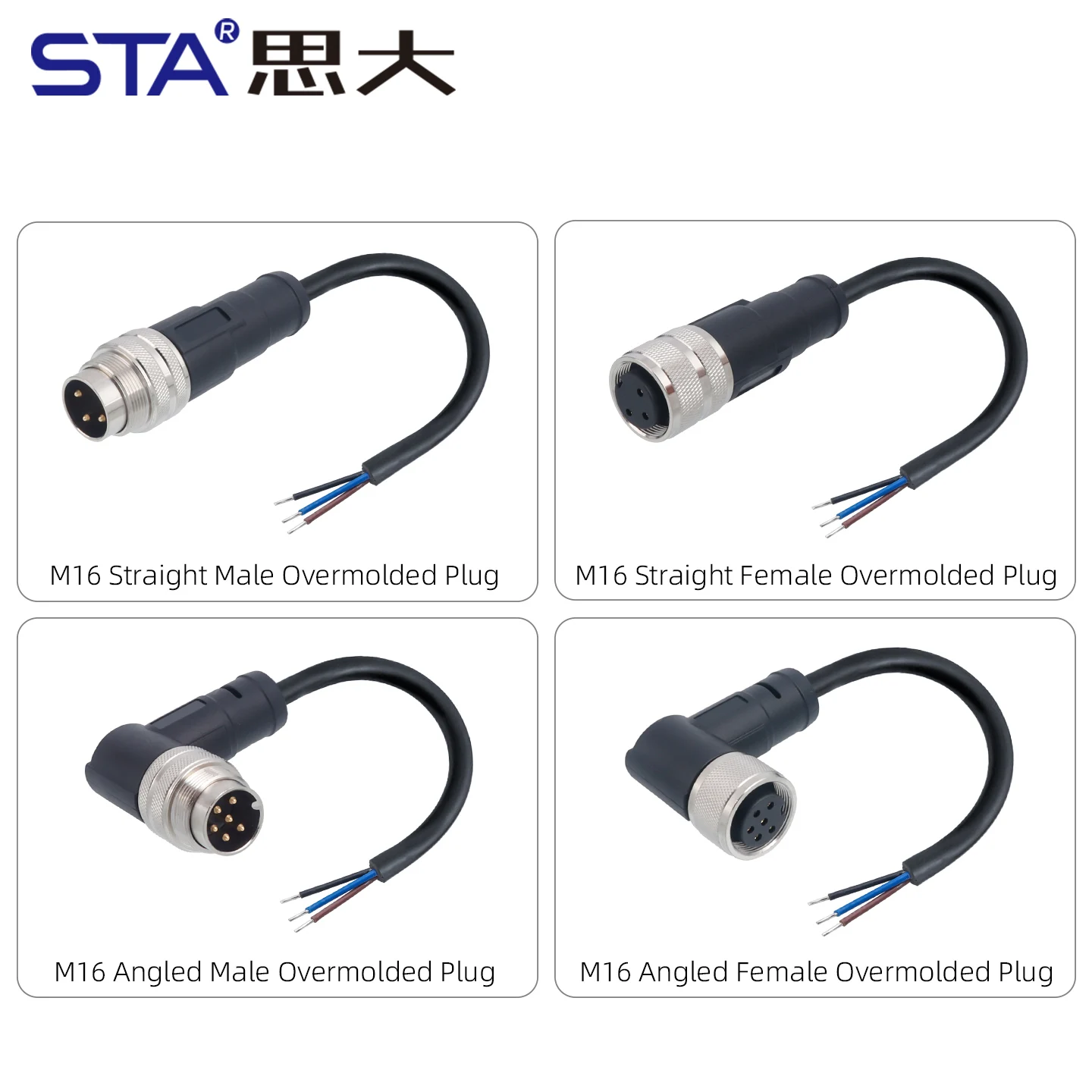 M16 IP67 Waterproof Connector Metal Straight/Angled Male Female Aviation Plug PVC Cable 2 3 4 5 6 7 8 12 14 16 19 24 Pin