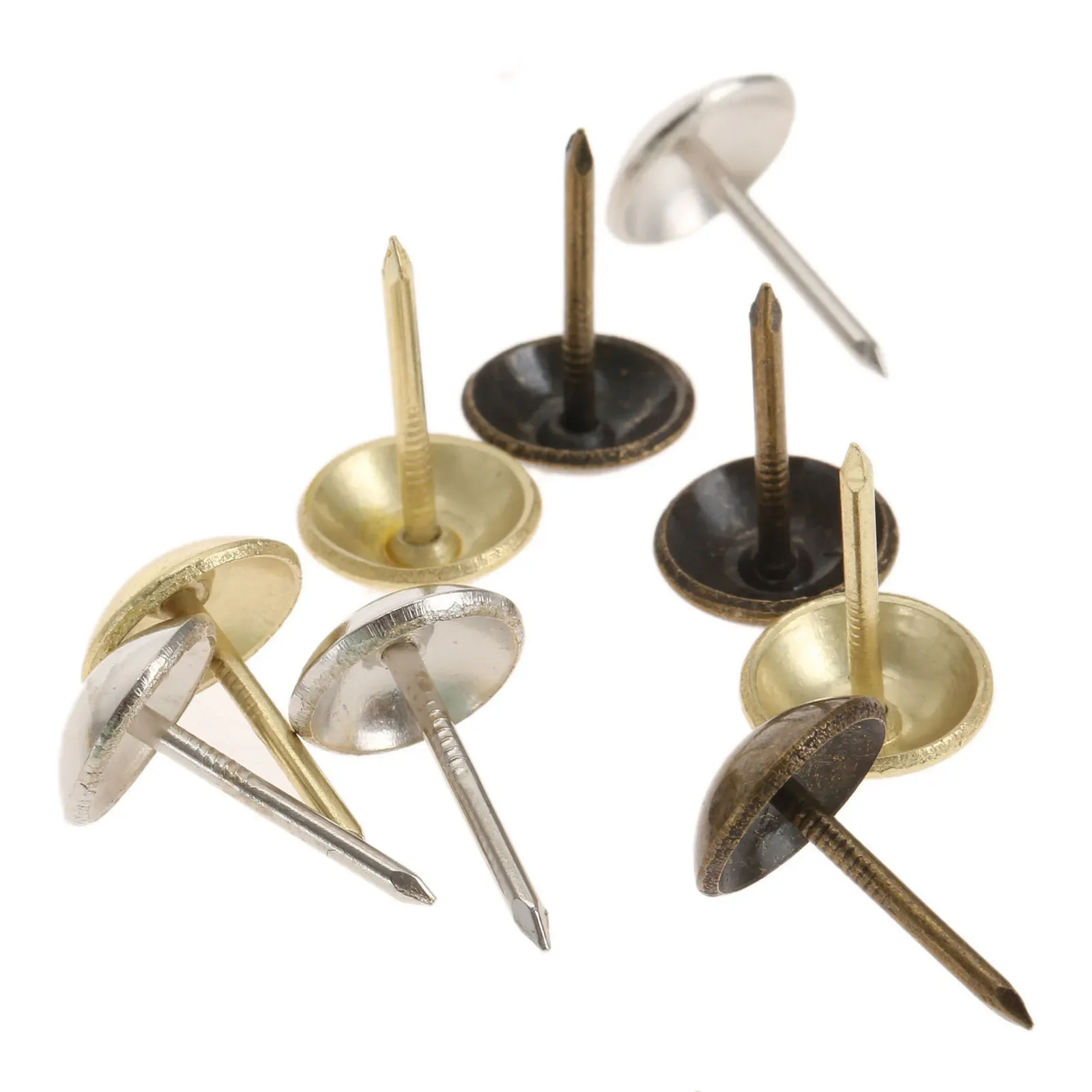100Pcs Antique Thumb Tacks Furniture Nails Round Head Upholstery Pins for Furniture Cork Board DIY Projects Home Decor 11x17mm