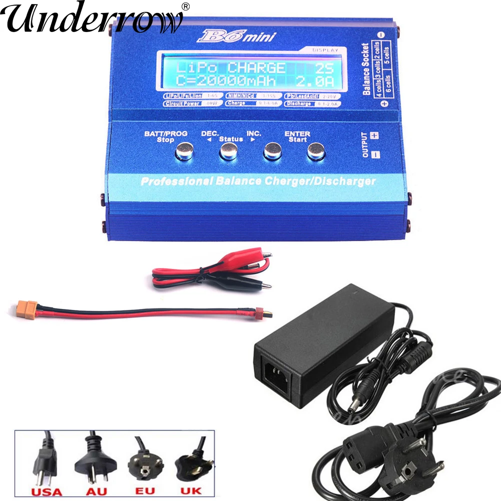 IMAX B6 PB Li-ion Battery Charger Mini Balance Charger Discharger with Adapter For RC Helicopter Re-peak NiMH NiCD LiHV NiCd