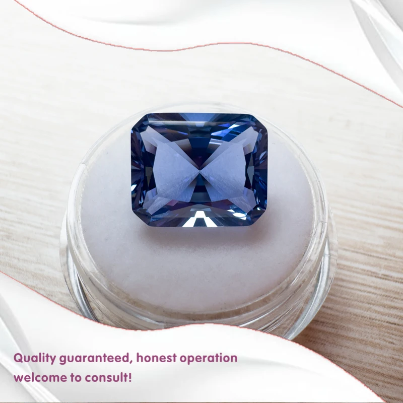 

J-Lab выращенный сапфир цвет Василек прямоугольник без угла форма 10x12 мм 7ct драгоценный камень DIY кольцо ожерелье основные материалы