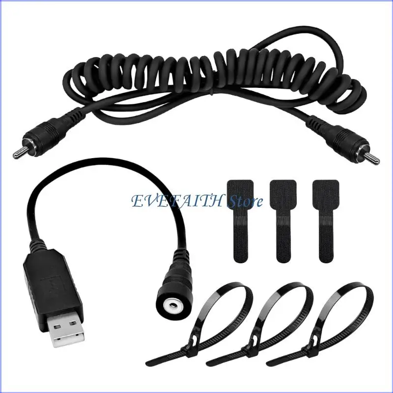 

124B Flexible Heating Cable with Plug Heated Protect Adapter Winter Sports Heating for Quick Warmth In Winter Sports