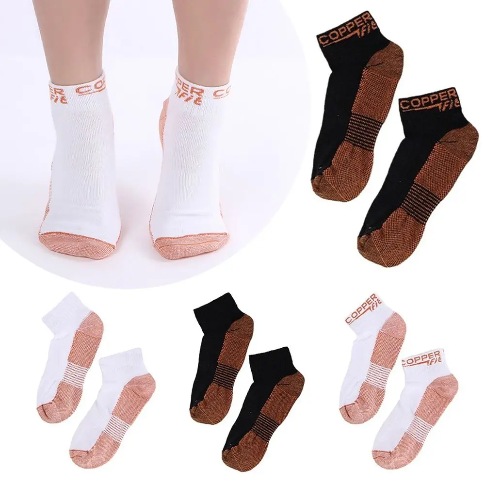 1Pair S/M/L/XL Compression Ankle Support Socks Arch Support Short Tube Plantar Fasciitis Socks Anti-Slip Pain Relief