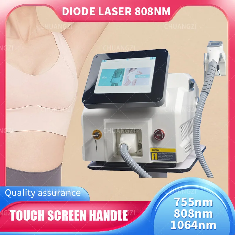 High Power 808nm Permanent Diode Hair Removal 2024 Machine For Salon 3Wavelength 755 808 1064nm LCD Handle Painless