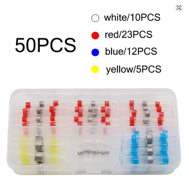 50-500 Stück Wasserdichte Wärmeschrumpf-Lötverbinder 26-10 AWG Klebende Stoßverbinder-Set für Kabelreparatur