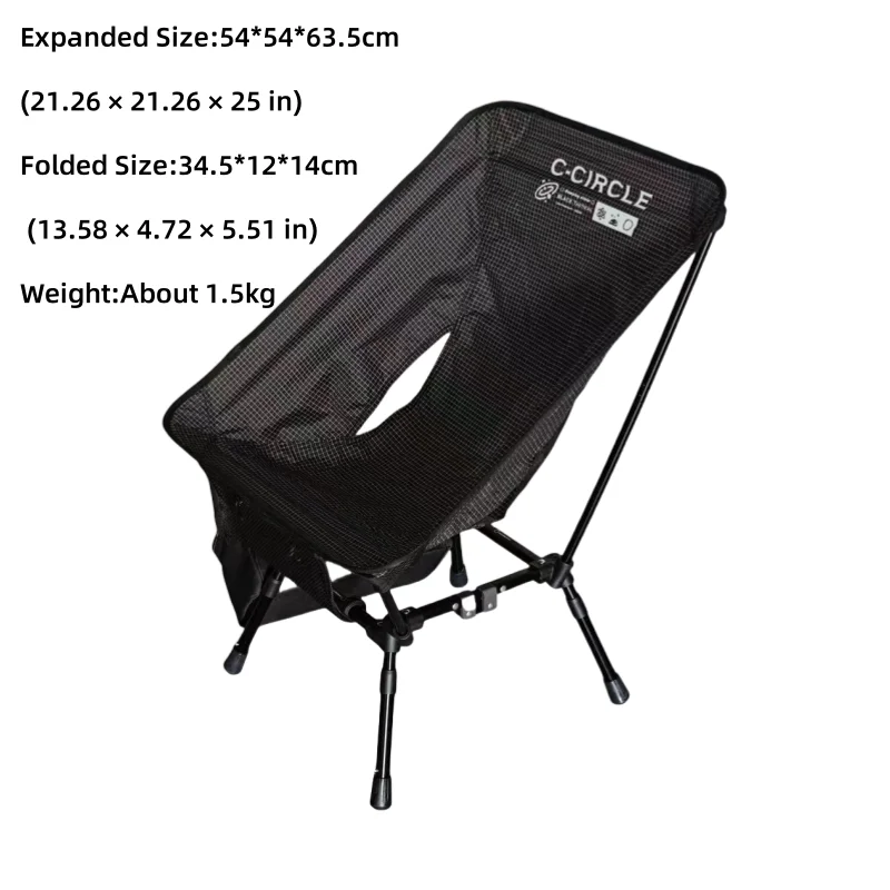 Ultra-Light Dyneema  Chair Camping  Moon Chair Portable  Foldable Outdoor Fishing Beach Chair Compact Backpacking Gear