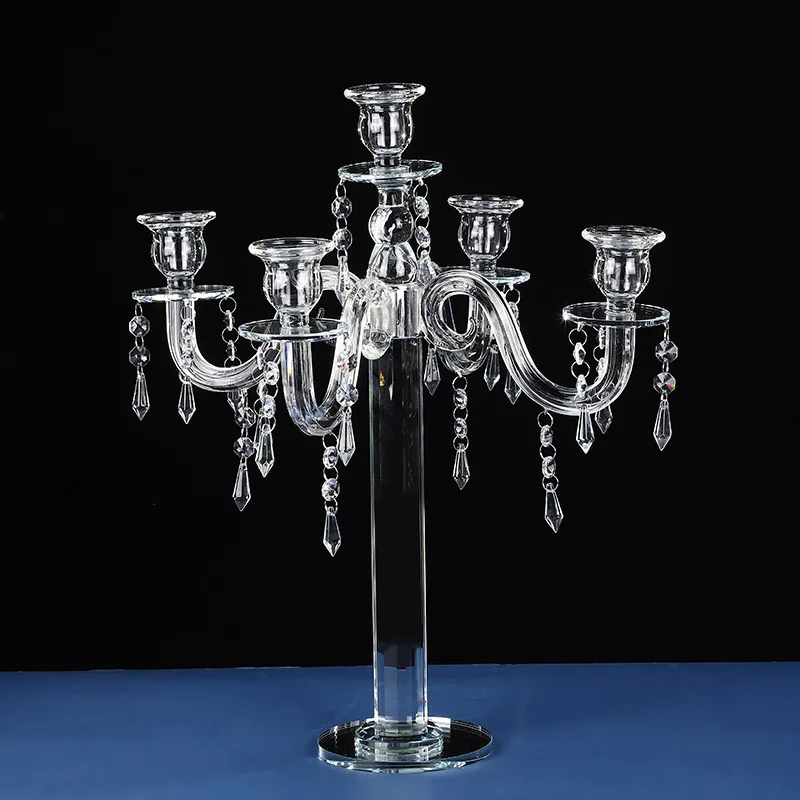 

Эксклюзивные подсвечники для свадеб, отелей и ресторанов в западном стиле, 5-звездочные, новые, из хрусталя.