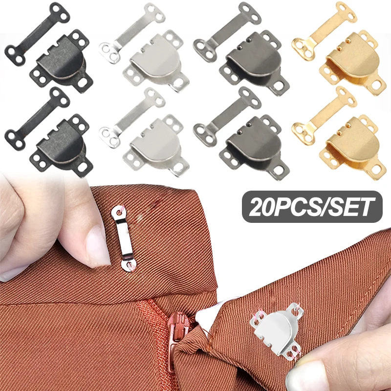 2/20Pairs Metal Invisible Trousers Hook Clasp Eyes Closure Fasteners Buckle Skirt Dress Bra Sewing DIY Garment Hooks Accessories