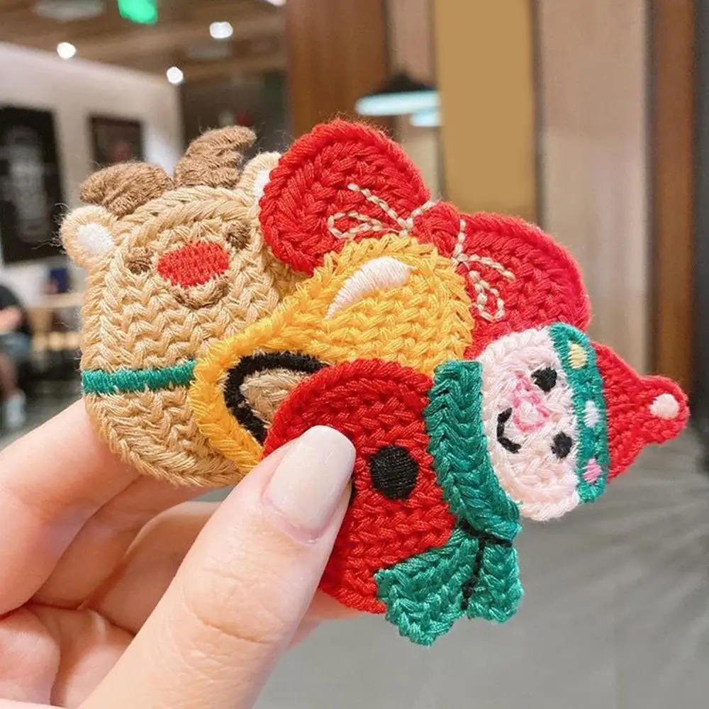 

Рождественская елка, зажим ручной работы, красочная челка, боковой зажим, шерстяные зажимы ручной работы, вязаные крючком, рождественские аксессуары для волос, простая заколка для волос