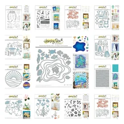 New Flower Ocean Sunrise Wedding Clear Stamps Metal Cutting Dies Hot Foil Scrapbook Paper Card Album Diy Craft Decoration