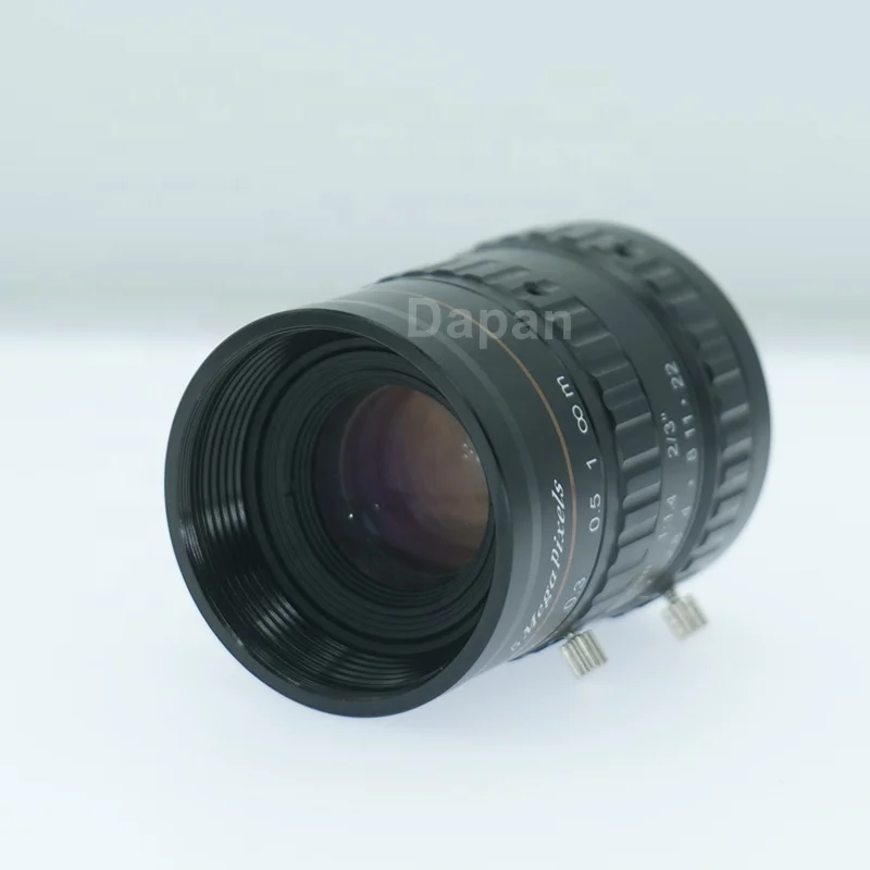 25 мм с фиксированным фокусным расстоянием, 5 МП, 2/3 дюйма, диафрагма F1,4, промышленная линза с ручной диафрагмой и низким искажением, CCTV FA C-Mount