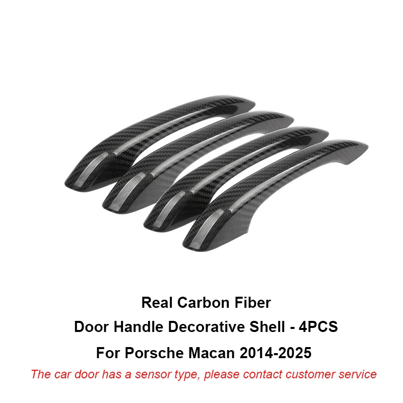 For Porsche Cayenne Panamera Macan 718 2014-2023 Real Dry Carbon Fiber Car Door External Handle Cover Decorative Frame