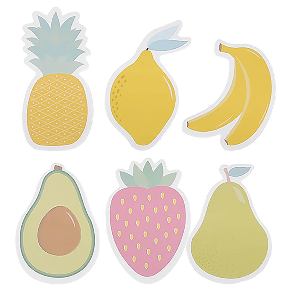 6 blocchetti memo decorativi adesivi pelabili per frutta, divertimento carino, materiale scolastico per ufficio, frutta carina