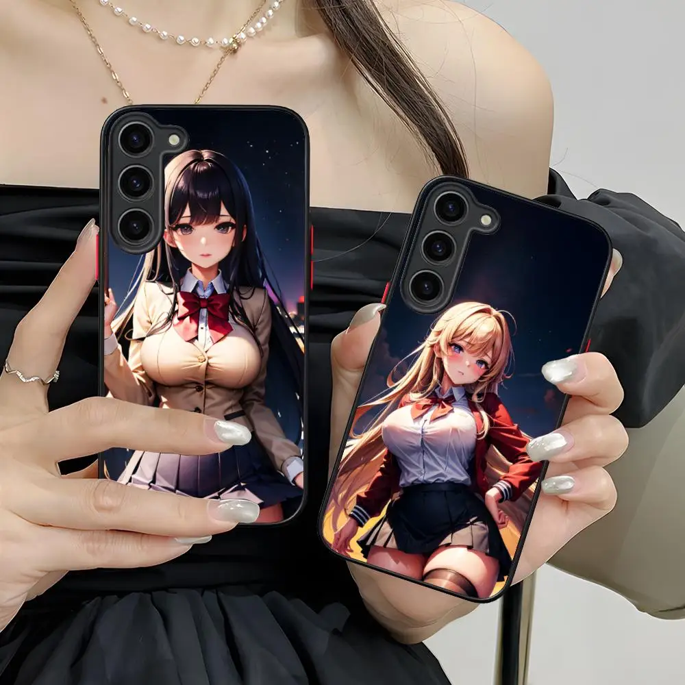 JK زي مدرسي فتاة قضية الهاتف لسامسونج غالاكسي S25 S24 S23 S22 S21 زائد FE الترا اللون سيليكون واقية غطاء فاخر