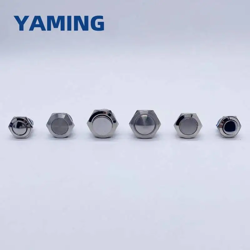 16/19/22 مللي متر إعادة تعيين لحظة المعادن جرس الباب القرن السلطة دفع زر التبديل المسمار سيارة السيارات محرك الكمبيوتر السلطة بدء