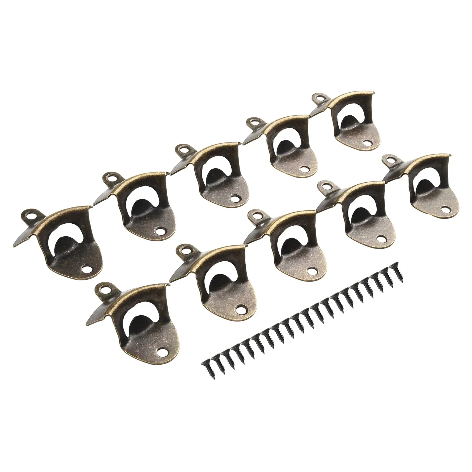 10pcs Zinc Alloy Retro Wall Mounted Bottle Opener Crown Top Bottle Opener Tool For Kitchen Bar Game Room Club Garage Boat