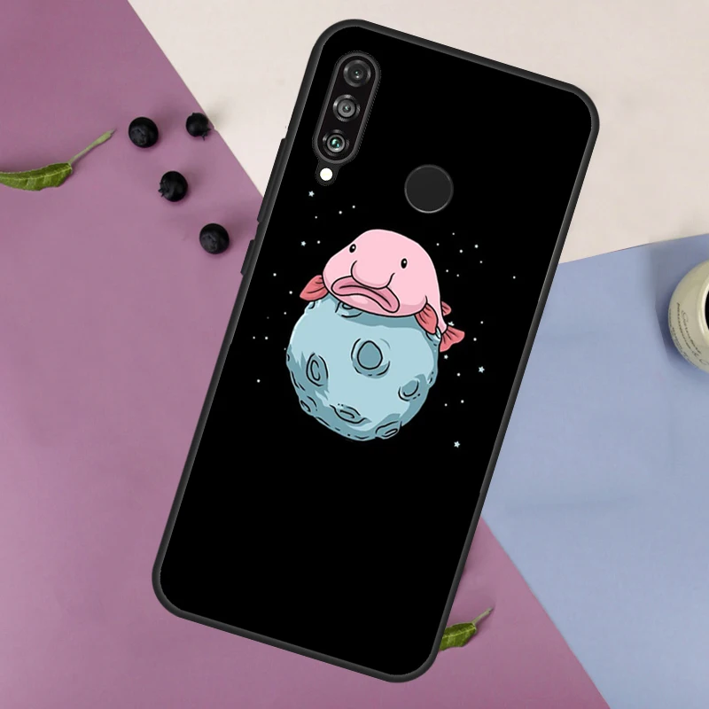 Cartoon Blobfish Case For Huawei Nova Y60 Y61 Y70 Y90 Nova 11i 8i 3i 5T 9 10 SE P20 P30 P40 Lite Mate 60 Pro