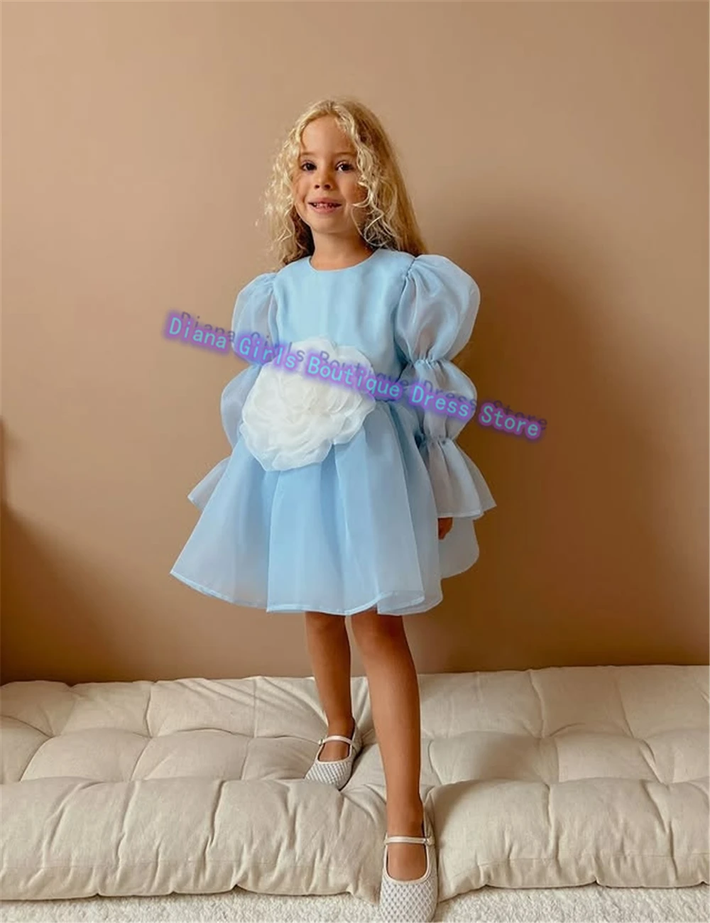 Christmas Flower Girl Dress Cute Appliqué Satin for Wedding Kids Birthday Party Banquet Little Princess Customised Gowns